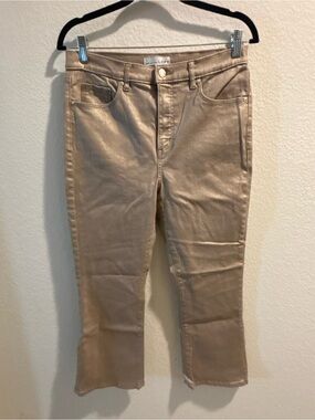LOFT | Metallic Kick Crop Jeans | Size 8